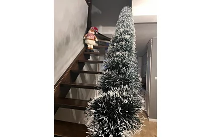 Lanț lung de Crăciun – ghirlandă alb-verde de 6 metri