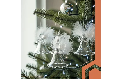 Îngeri de sticlă cu pene – 6 bucăți