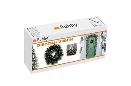 Coroana decorativă acoperită cu zăpadă pentru ușă