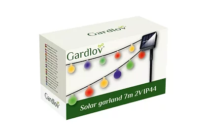 Lanț solar decorativ exterior Balls – 7 metri, multicolor