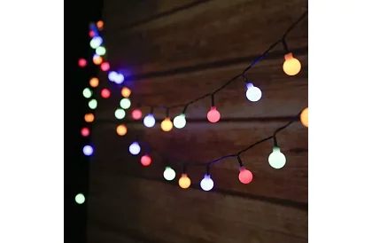 Lanț solar decorativ exterior Balls – 7 metri, multicolor