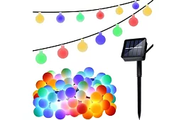 Lanț solar decorativ exterior Balls – 7 metri, multicolor