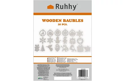 Decorațiuni de Crăciun din lemn alb 20 de bucăți