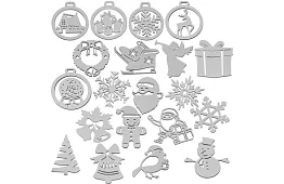 Decorațiuni de Crăciun din lemn alb 20 de bucăți