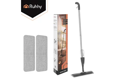 Mop plat cu pulverizator Ruhhy 300 ml + 3 cârpe
