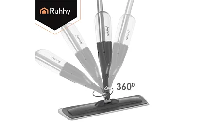 Mop plat cu pulverizator Ruhhy 300 ml + 3 cârpe