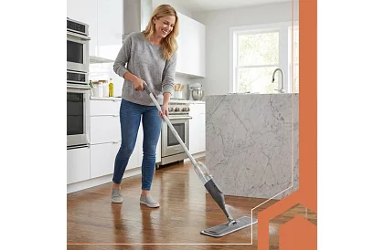 Mop plat cu pulverizator Ruhhy 300 ml + 3 cârpe