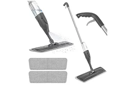 Mop plat cu pulverizator Ruhhy 300 ml + 3 cârpe