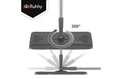 Mop plat cu fund plat + găleată de 8,5 litri – cu două compartimente și accesorii