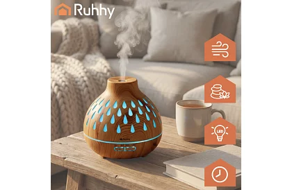 Aromaterapie difuzor Puri – umidificator de aer 400 ml cu iluminare LED