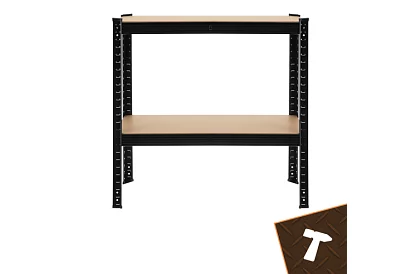 Raft metalic negru de depozit, 4 rafturi - 150x75x30 cm