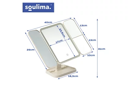 Oglindă cosmetică de mărire cu iluminare LED