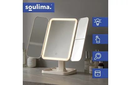 Oglindă cosmetică de mărire cu iluminare LED
