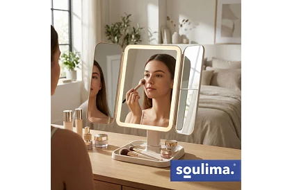 Oglindă cosmetică de mărire cu iluminare LED