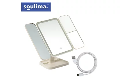 Oglindă cosmetică de mărire cu iluminare LED