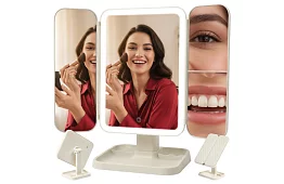 Oglindă cosmetică de mărire cu iluminare LED