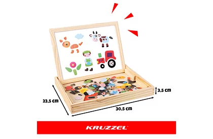 Tablă magnetică dublă - 108 bucăți de accesorii