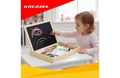 Tablă magnetică dublă - 108 bucăți de accesorii