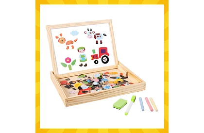 Tablă magnetică dublă - 108 bucăți de accesorii