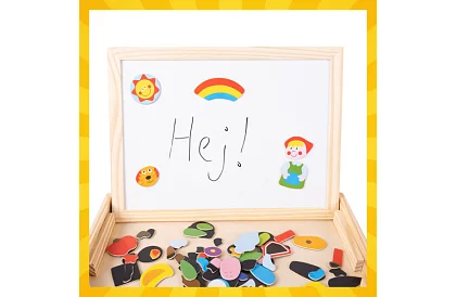 Tablă magnetică dublă - 108 bucăți de accesorii