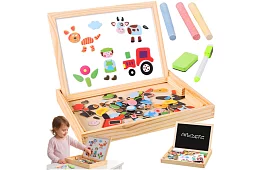 Tablă magnetică dublă - 108 bucăți de accesorii