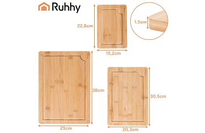 Set de tăvițe din bambus cu suport