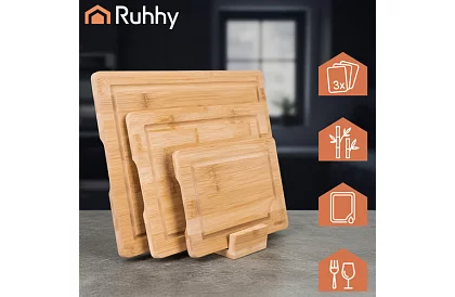 Set de tăvițe din bambus cu suport