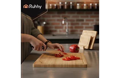 Set de tăvițe din bambus cu suport