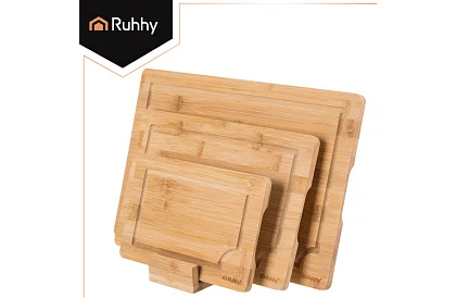 Set de tăvițe din bambus cu suport