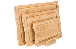 Set de tăvițe din bambus cu suport