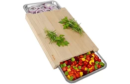 Placă de bambus cu recipiente retractabile