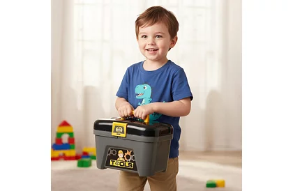 Atelier pentru copii 3 în 1, cărucior cu unelte - 59 de piese