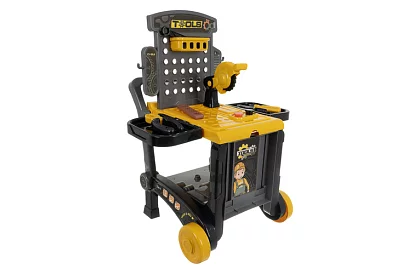 Atelier pentru copii 3 în 1, cărucior cu unelte - 59 de piese