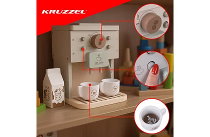 Cafetieră din lemn cu accesorii