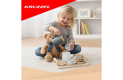 Set de ceai din lemn - set mare de ceai