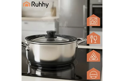 Capacul universal din silicon și sticlă 3 în 1 - diametru 24/26/28 cm