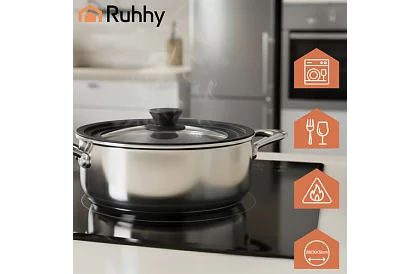 Capacul universal din silicon și sticlă 3 în 1 - diametru 28/30/32 cm