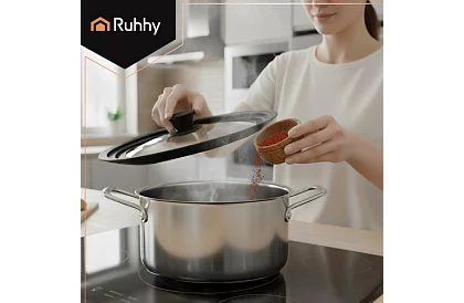 Capacul universal din silicon și sticlă 3 în 1 - diametru 28/30/32 cm