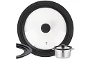 Capacul universal din silicon și sticlă 3 în 1 - diametru 28/30/32 cm