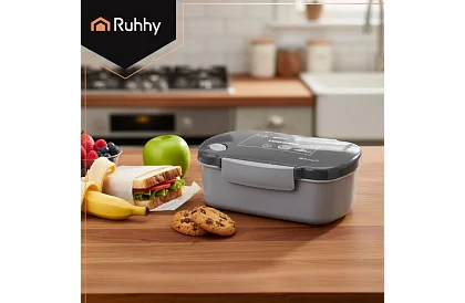 Cutie de prânz gri 800 ml – cutie de gustări