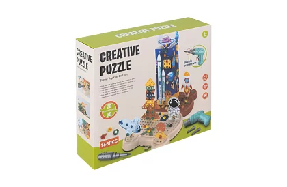 Set de construcție 3D cu șuruburi spațial - 161 de piese în set