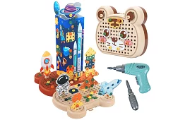 Set de construcție 3D cu șuruburi spațial - 161 de piese în set