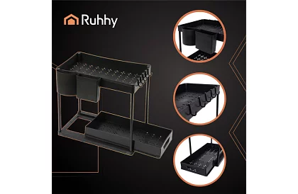 Organizator sub chiuvetă – negru