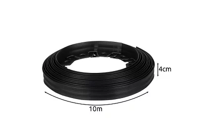 Bordură invizibilă 4 cm x 10 m - Margine de grădină neagră + 20 de țăruși