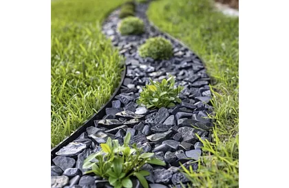 Bordură invizibilă 4 cm x 10 m - Margine de grădină neagră + 20 de țăruși