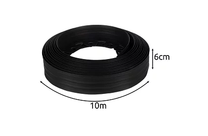 Bordură invizibilă 6 cm x 10 m - Margine de grădină neagră + 20 de țăruși