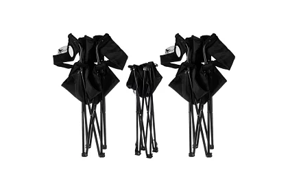 Set de camping, negru - masă de pescuit + două scaune