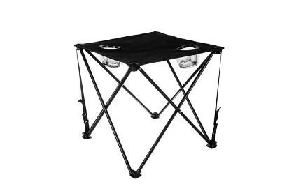 Set de camping, negru - masă de pescuit + două scaune