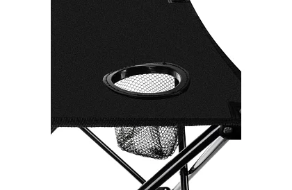 Set de camping, negru - masă de pescuit + două scaune