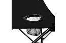 Set de camping, negru - masă de pescuit + două scaune